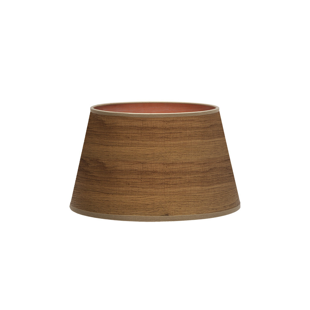 Pantalla Salma E27 Madera Oscura 30dx22dx17h Conica Abierta