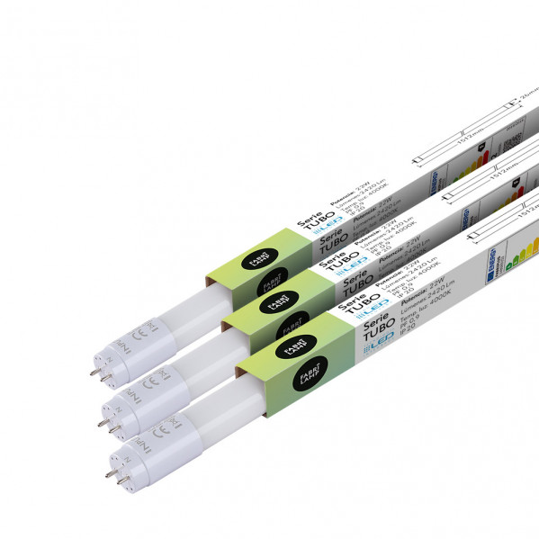 tubo T8 22w 2200lm 4000k  Fabriplus 151,2x2,6x2,6 Cm