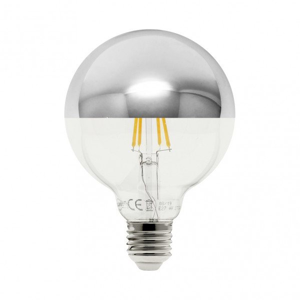 bombilla 10w 4000k E27 Globo Reflector Cromo 17,5x12,5x12,5 Cm