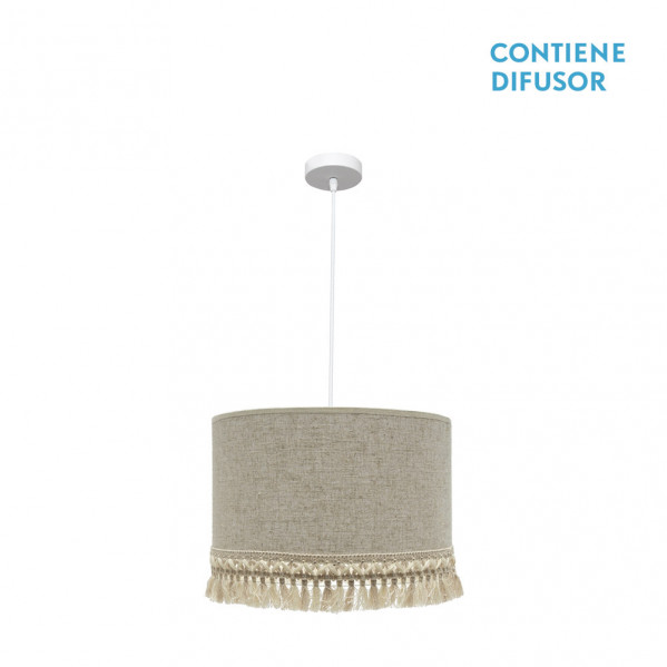 colgante Vera 3xe27 Blanco/beis  Regx60x60 Cm