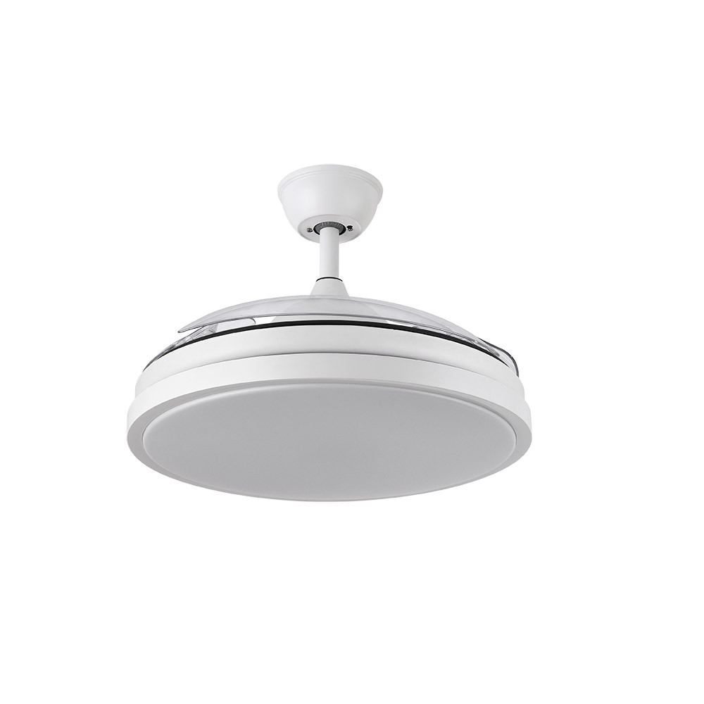 FABRILAMP Ventilatore A Soffitto DC Dani 72W Bianco – 3 Pale, 6 Velocità, Telecomando, Luce LED 7200lm