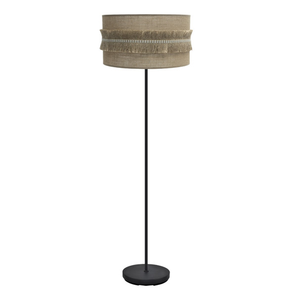 pie Salon Kala 1xe27 Negro/saco 164x40x40 Cm Con Flecos