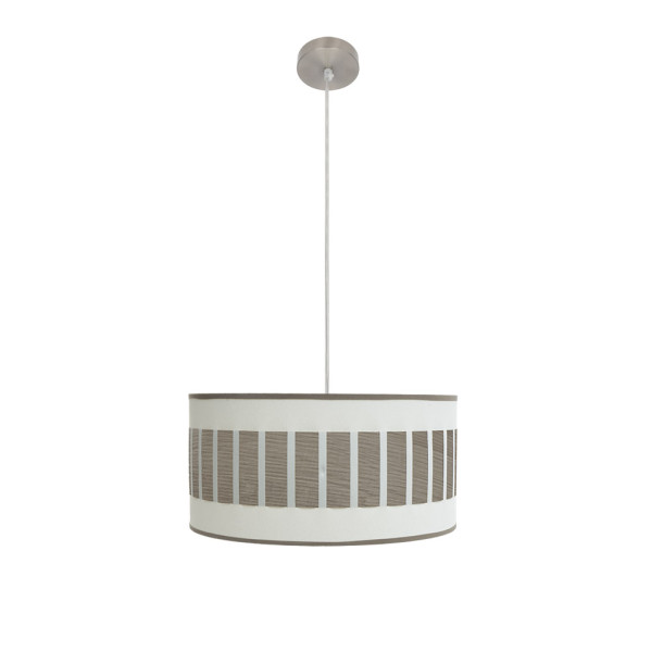 colgante Ivanna 1xe27 Niquel/blanco-madera Gris Regx40x40 Cm