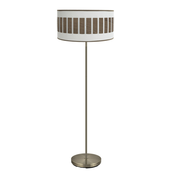 pie Salon Ivanna 1xe27 Cuero/blanco-madera Oscura 163x40x40 Cm