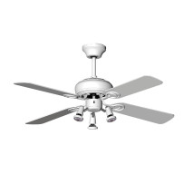 Ventilador Galerna Blanco 3 Focos Gu10 Led 4aspas  Blanca 107 D 