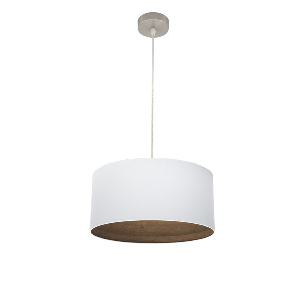 colgante Tatiana 1xe27 Niquel/blanco-mad.Oscura Regx40x40 Cm