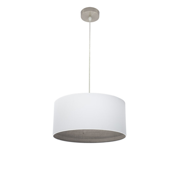 colgante Tatiana 1xe27 Niquel/blanco-mad.Gris Regx40x40 Cm