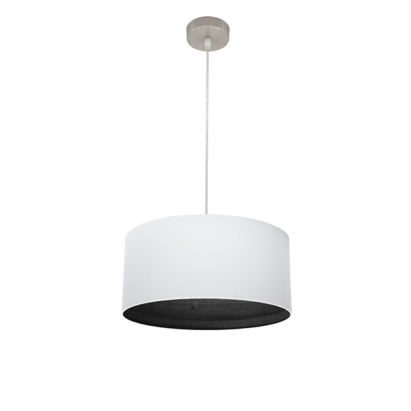 colgante Tatiana 1xe27 Niquel/blanco-mad.Negra Regx40x40 Cm