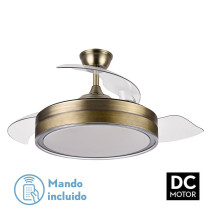 Ventilador Dc Criador 72w 6117lm Cuero 3asp.desp.108d 3000-4000-6000k  Remoto, Memoria Y Temporizador