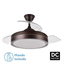 Ventilador Dc Criador 72w 6117lm Marron 3as.desp.108d 3000-4000-6000k Remoto, Memoria Y Temporizador