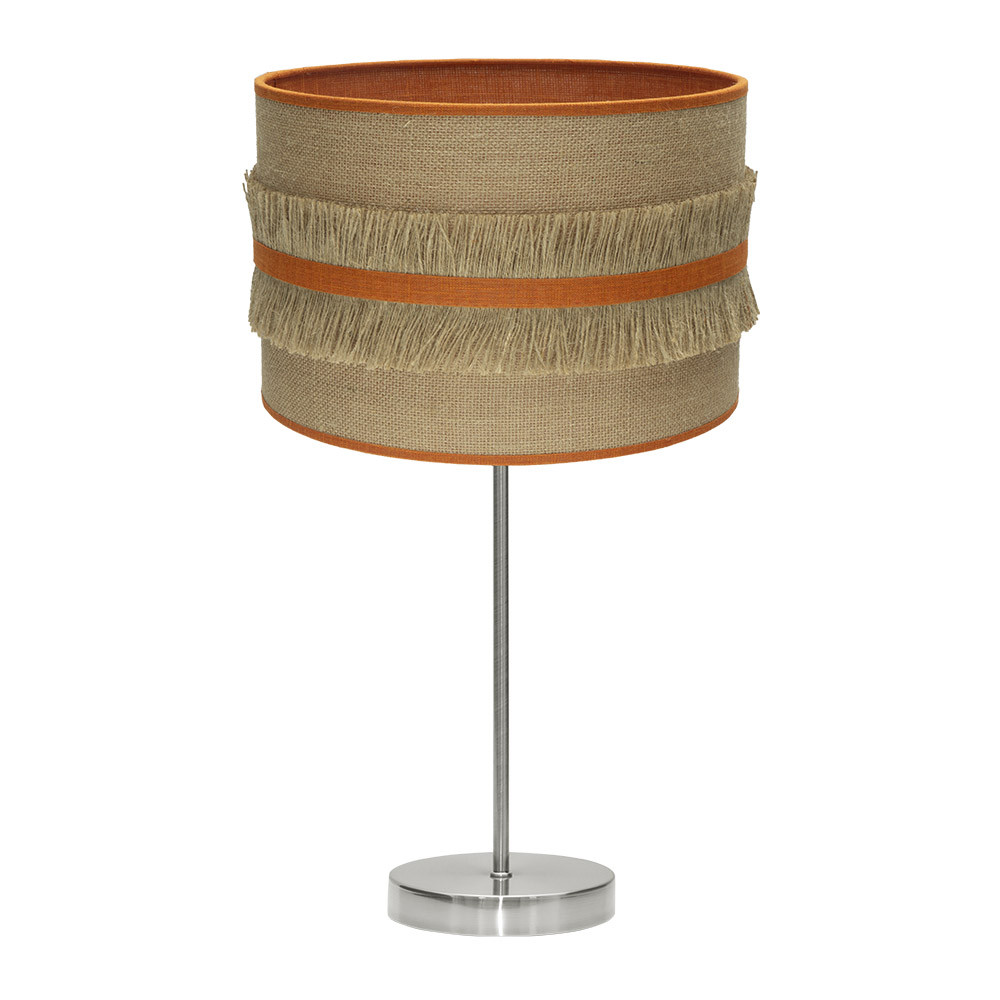 Sobremesa Grand Natalia 1xe27 Niquel/saco-naranja 62x30x30 Cm