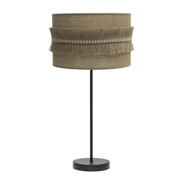 sobremesa Grande Kala 1xe27 Negro/saco 63x30x30 Cm Con Flecos