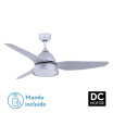 Ventilador Dc Autan Plata 2xe27 3 Aspas Niquel 44x132d Control  Remoto