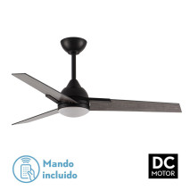 Ventilador 22w Dc Argestes Negro 3 Aspas Gris  6Velocidades 3Colores 2180lm 132D C/remoto, Memoria Y Temporizador