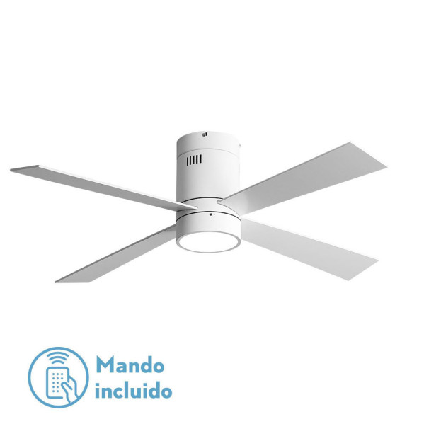 Ventilador 18w Barine Blanco 4 Aspas Blanca/haya 3 Velocid. C/remoto Temporizador 122 D