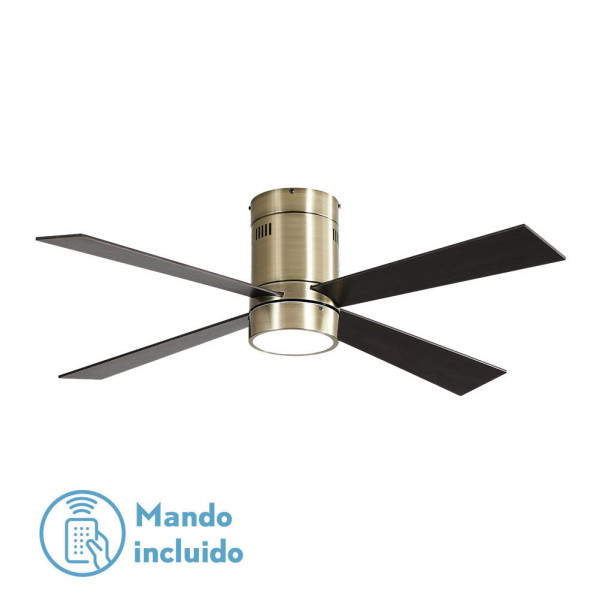 ventilador 18w Barine Cuero 4 Aspas Roble/cerezo3 Velocid. C/remoto Temporizador 122 D