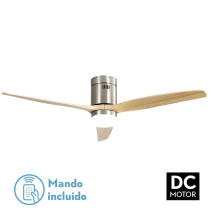 Ventil 20w Dc Aguilon Niquel 3 Aspas Haya 6 Velocidades C/remoto, Reg Intensidad,  Temporizador 30,5x132x132 Cm