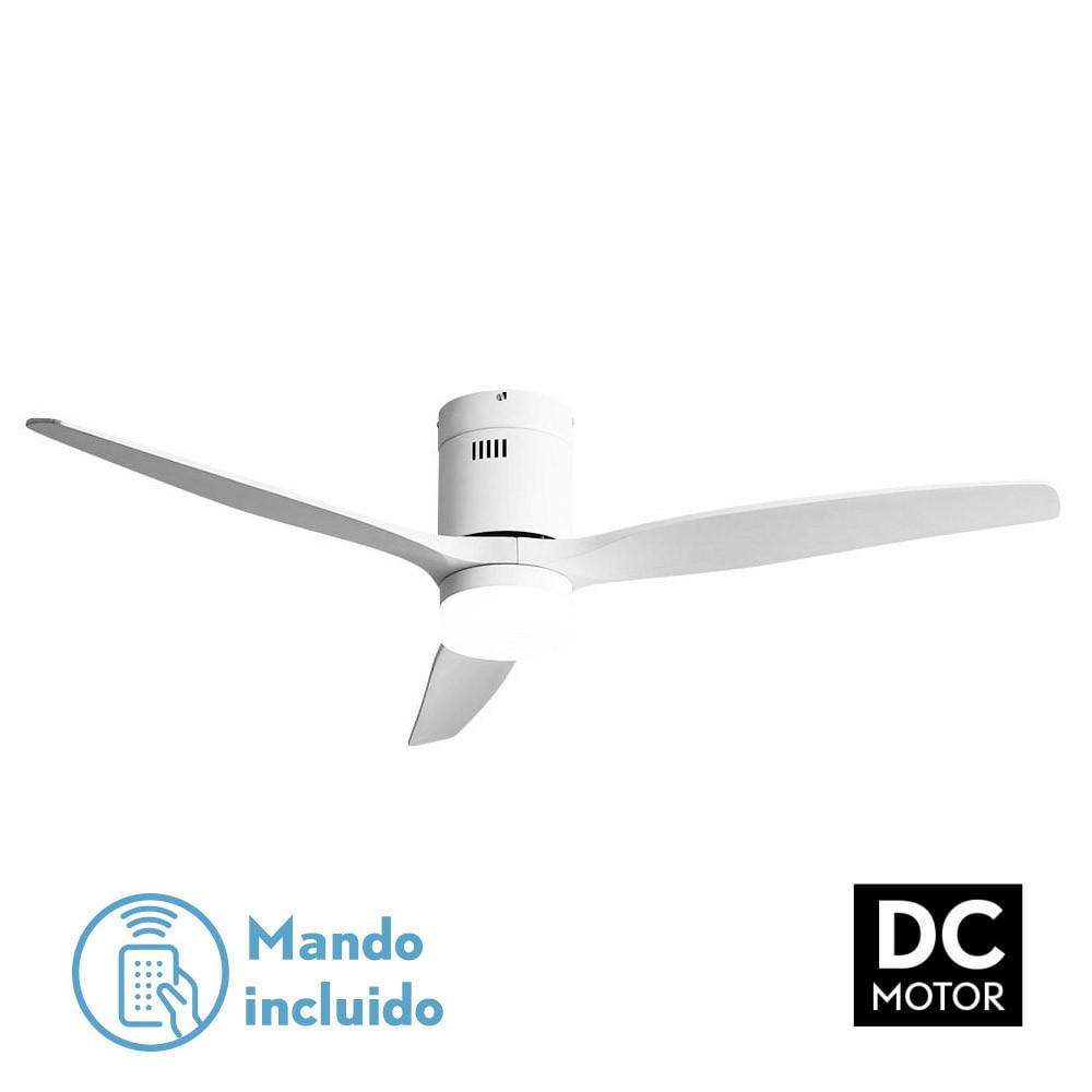 Ventil 27w Dc Aguilon Blanco 3 Aspas Blancas 6 Velocidades C/remoto, Reg.Intensidad, Temporizador 30,5x132x132 Cm