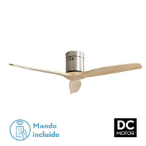 Ventilador Dc Aguilon Niquel 3 Aspas Haya 6 Velocidades Sin Luz Remoto Y Temporiz.132d