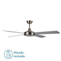 Ventilador Ostro Sin Luz Niquel 4 Aspas Reversible Niquel/plata 132 D C/remoto