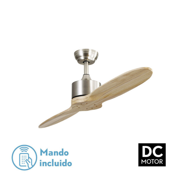 ventilador Dc Leste Niquel 2 Aspas Haya Sin Luz 5 Velocidades Remoto Temporizador 132d