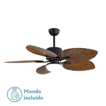 Ventilador 24w Colla Negro 5 Aspas Marron   3 Vel.2950lm C/remoto Temporizador 132 D