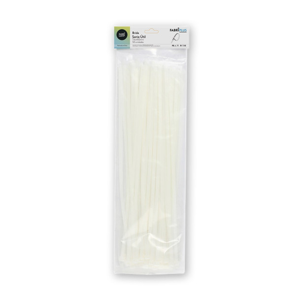 bolsa 50 Bridas Util Blancas 7,6x450mm. 100% Nylon 66 Resistentes Y Duraderas