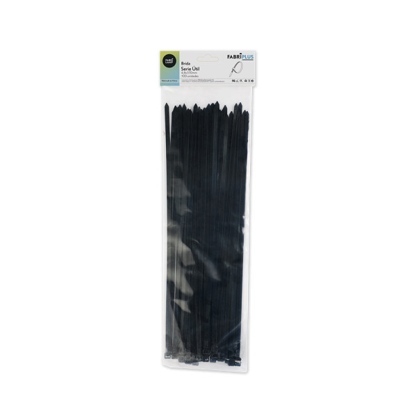 bolsa 100 Bridas Util Negras 4,8x370mm. 100% Nylon 66 Resistentes Y Duraderas