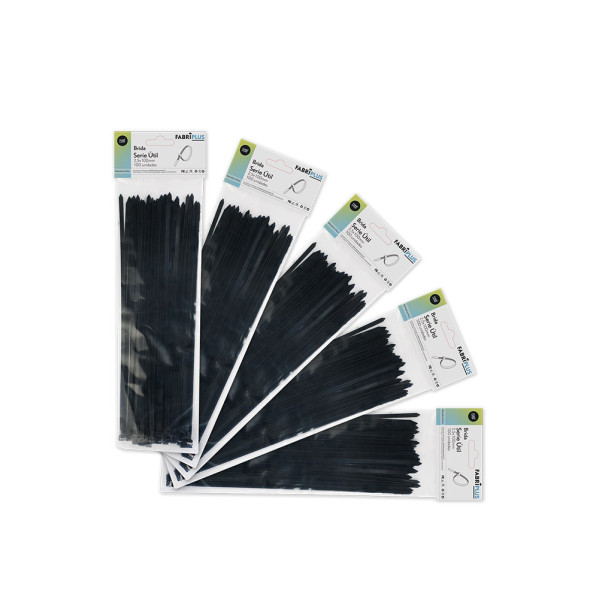 bolsa 100 Bridas Util Negras 2,5x100mm 100% Nylon 66 Resistentes Y Duraderas
