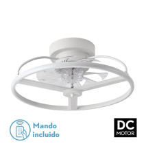 Ventilador 60w Dc Bora Blanco 8 Aspas Transp. 21x50x50cm 6Vel. 3 Colores C/remoto, Memoria, Temporizador Y Reg.Intensidad 5100lm