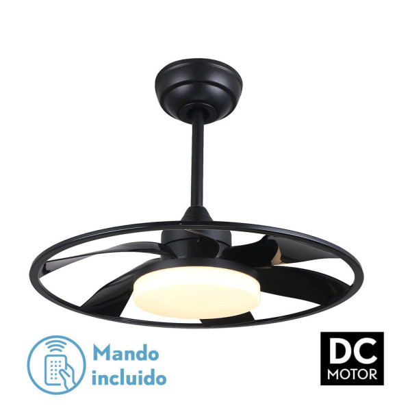 ventilador Dc Celsius 26w Negro 6 Aspas 55d 2950lm 3000-4000-6500k 6vel. Remoto, Memoria Y Temporizador