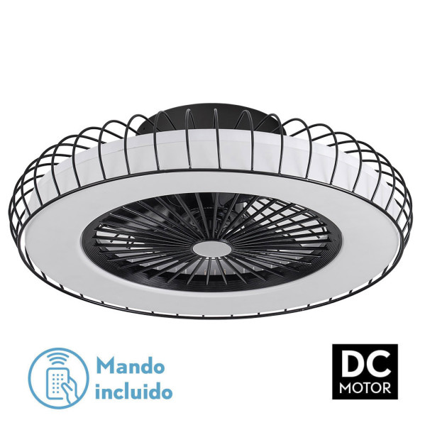 ventilador 72w Dc Albonez Negro 5 Aspas Transp. 18x53x53cm 6 Vel. 3 Colores C/remoto, Memoria, Temp. Y Reg.Intensidad 6120lm