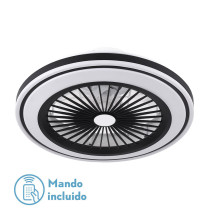 Ventilador Pruga 80w 3000-4000-6000k 6915lm Negro 19x48d C/c.remoto+memoria+reg.intensidad+temporizador