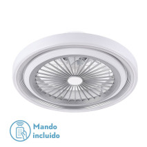 Ventilador Rok 80w 3000-4000-6000k 6915lm Plata  19x49d C/c.remoto, Reg.intensidad, Memoria Y Temporizador
