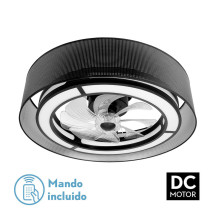 Ventilador Dc 58w Anastasia Negro/plata 8 Aspas 60d 5900lm 6 Vel. 3 Colores Remoto,memoria,temporizador