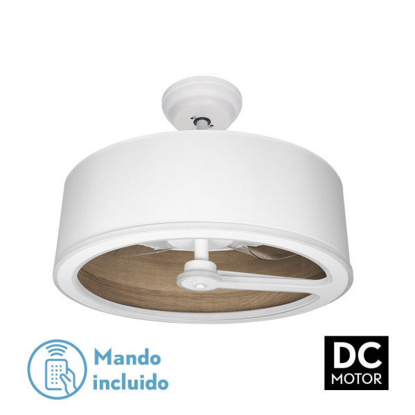 ventilador Dc Tatiana 110w Blanco/mad.Oscura 3 Aspas 62d 3000-4000-6000k 9350lm Remoto,memoria,temporizador