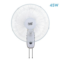 Ventilador Pared Cudo Blanco 3 Vel. 45w  Oscilante 5 Aspas Transp. 53x43x30 Cm