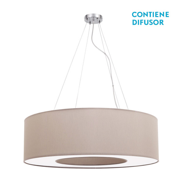 colgante Grande Haiti 4xe27 Cromo/Piedra Regx80x80 Cm