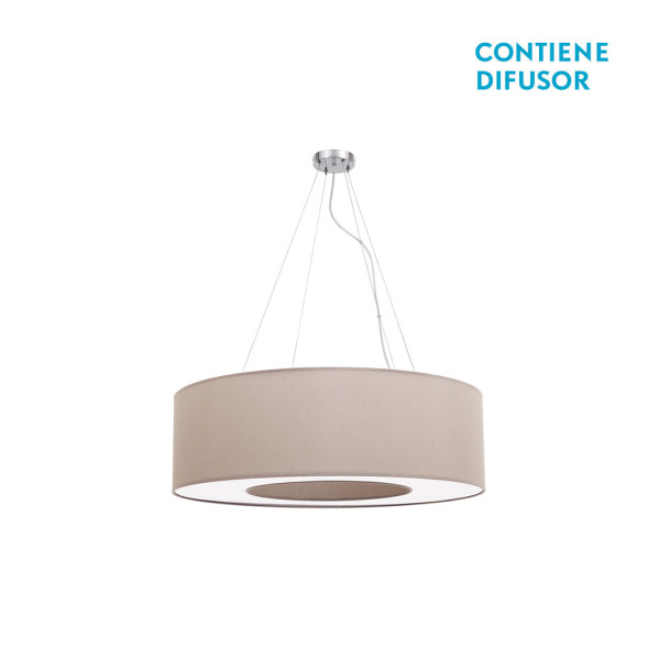 colgante Peq. Haiti 4xe27 Cromo/Piedra Regx50x50 Cm