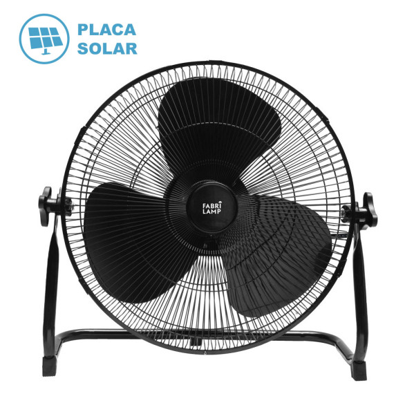 ventilador Dc Indistrial Solar Ciclon 25w Negro 3velocidades 3asp.negras C/puerto Usb Orientable 43x46x40cm 