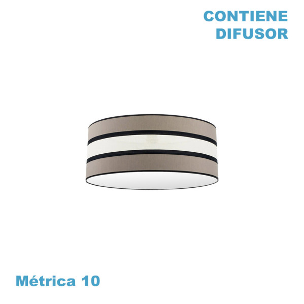 pantalla Colgante Karla M10 Topo/beis 50dx50dx22h Difusor Incluido