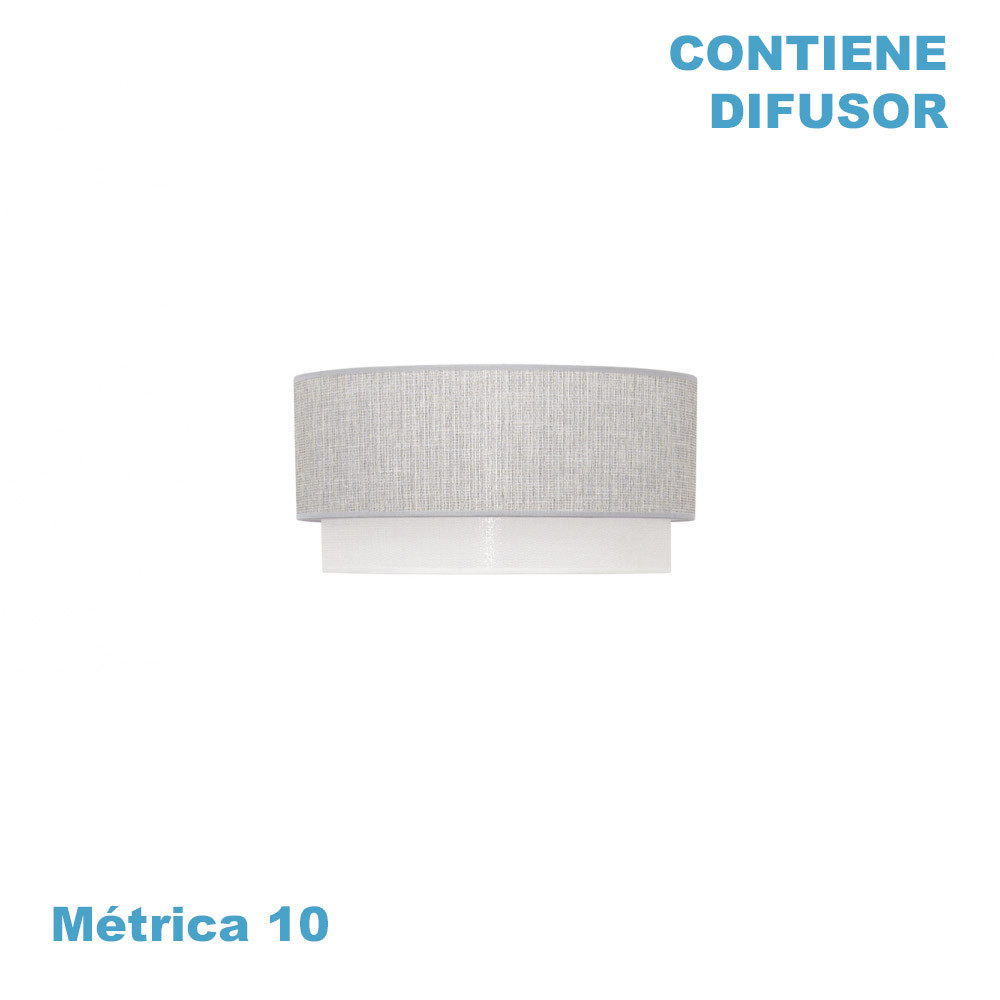 Pantalla Colgante Kenya M10 Gris/blanco 40Dx38dx22h Difusor Incluido