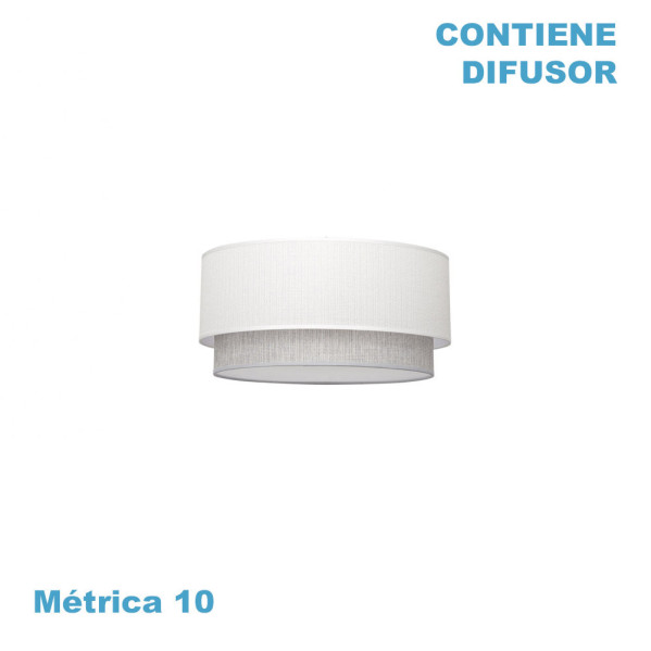 pantalla Colgante Kenya M10 Blanco/gris 40Dx38dx22h Difusor Incluido