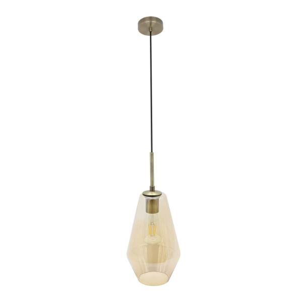 colgante Pinap 1xe27 Cuero/ambar Regx17x17 Cm