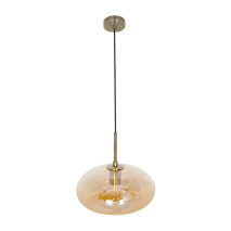 Colgante Pinap 1xe27 Cuero/ambar Regx28x28 Cm