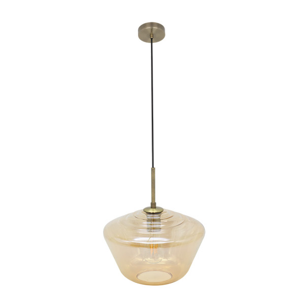 colgante Pinap 1xe27 Cuero/ambar Regx30x30 Cm