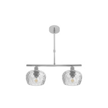 Lampara Estela 2xe14 Cromo Regx41x13 Cm C/tulipas Cristal Tallado Transparente