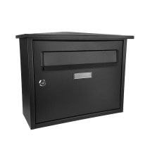 Buzon De Correo Nikita Acero Galvanizado Negro 33x39x17 Cm Diseño Trampilla Antilluvia Resistente