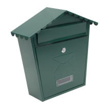 Buzon De Correo Olena Acero Galvanizado Verde 37x36x13,5 Cm Tejado Antilluvia, Cerradura Cilindrica