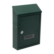 Buzon De Correo Milena Acero Galvanizado Verde 30x21x7 Cm Cerradura De Cilindro Tapa Antilluvia